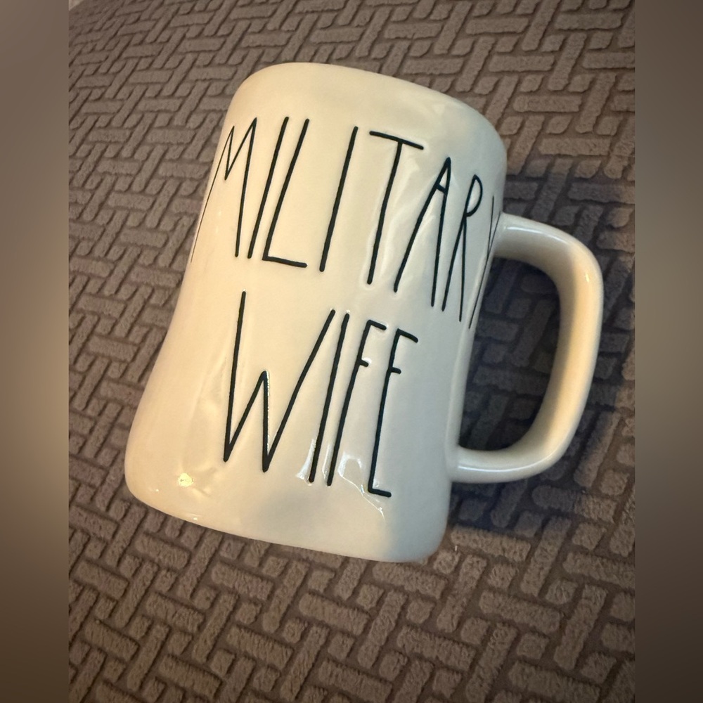 Rae Dunn White Ceramic Military Wife Mug